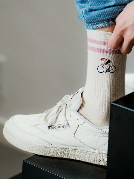 Le Patron Crew Cyclist Socks - Giro Pink