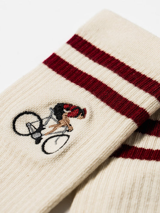 Le Patron Crew Cyclist Socks - Spanish Red