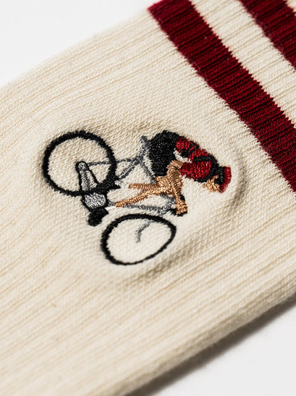 Le Patron Crew Cyclist Socks - Spanish Red
