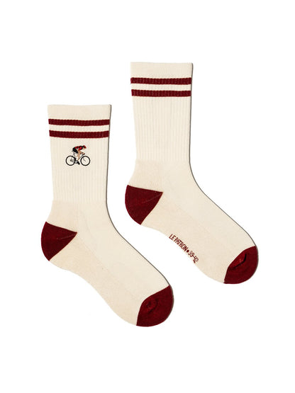 Le Patron Crew Cyclist Socks - Spanish Red