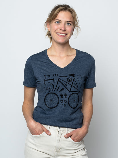 Le Patron Women's Pieces de Bicyclette T-Shirt - Dark Blue