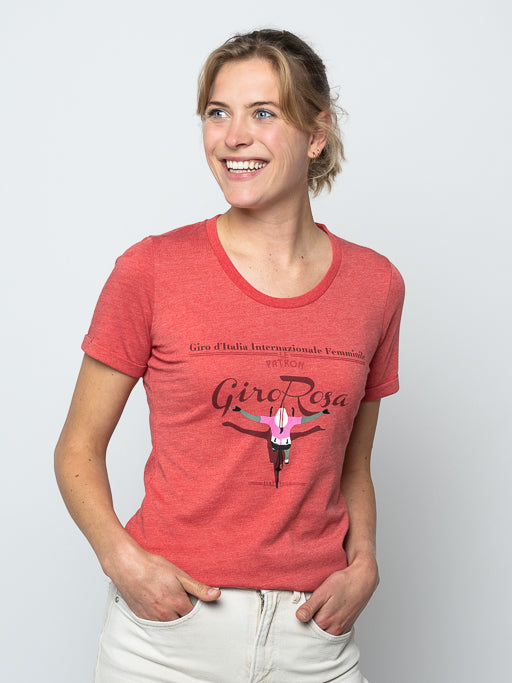 Le Patron Giro Rosa Womens T-Shirt - Cranberry