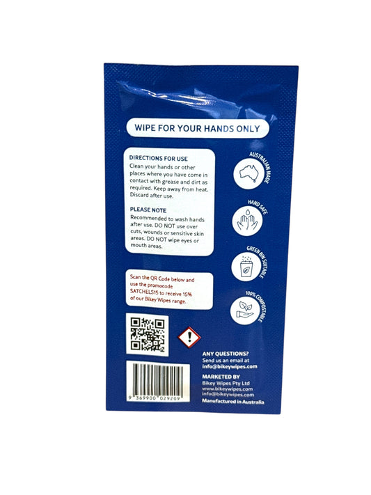 2 x Bikey Wipes Emergency Degreaser Wipe - Single Use